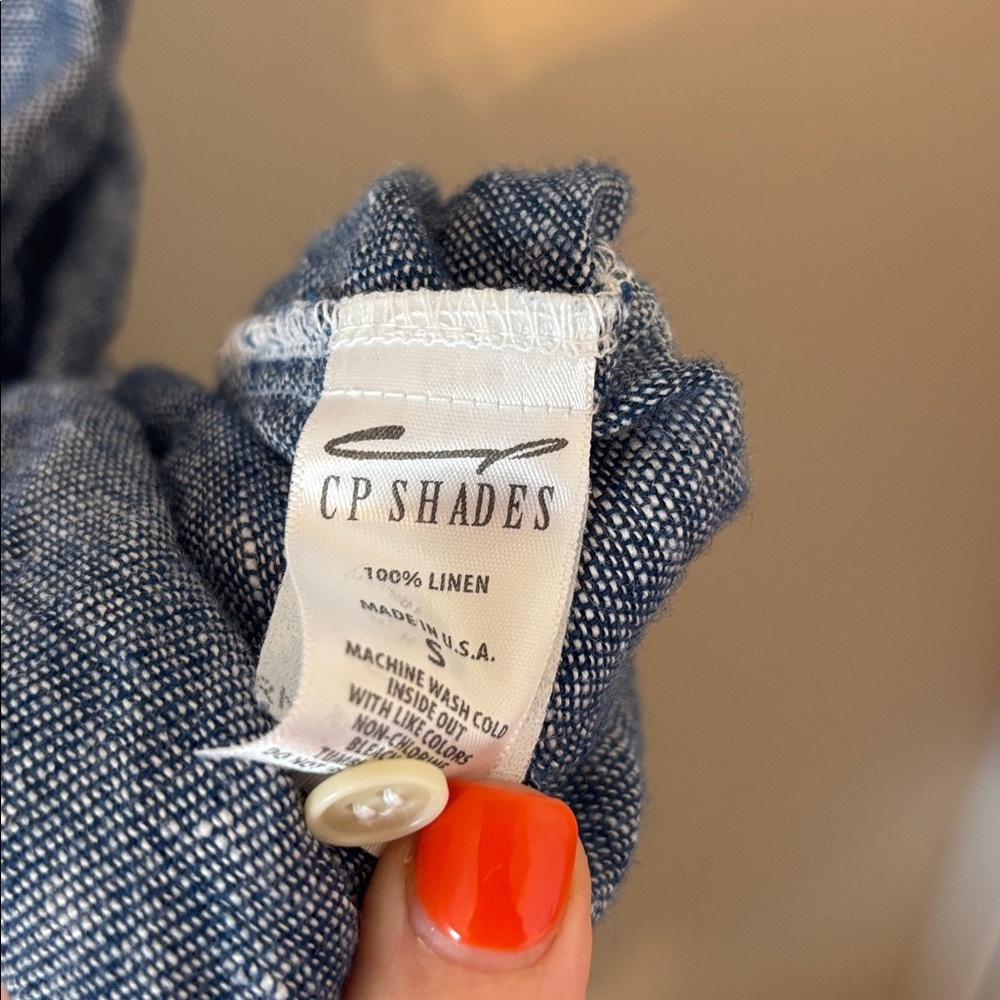 Free People X CP Shades 100% Linen Tunic Chambray Dress - Picture 4 of 5